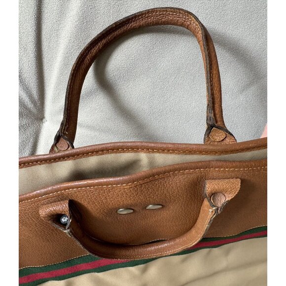 Vintage Gucci Garment Travel Bag W Hanger Brown - Picture 11 of 12